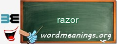 WordMeaning blackboard for razor